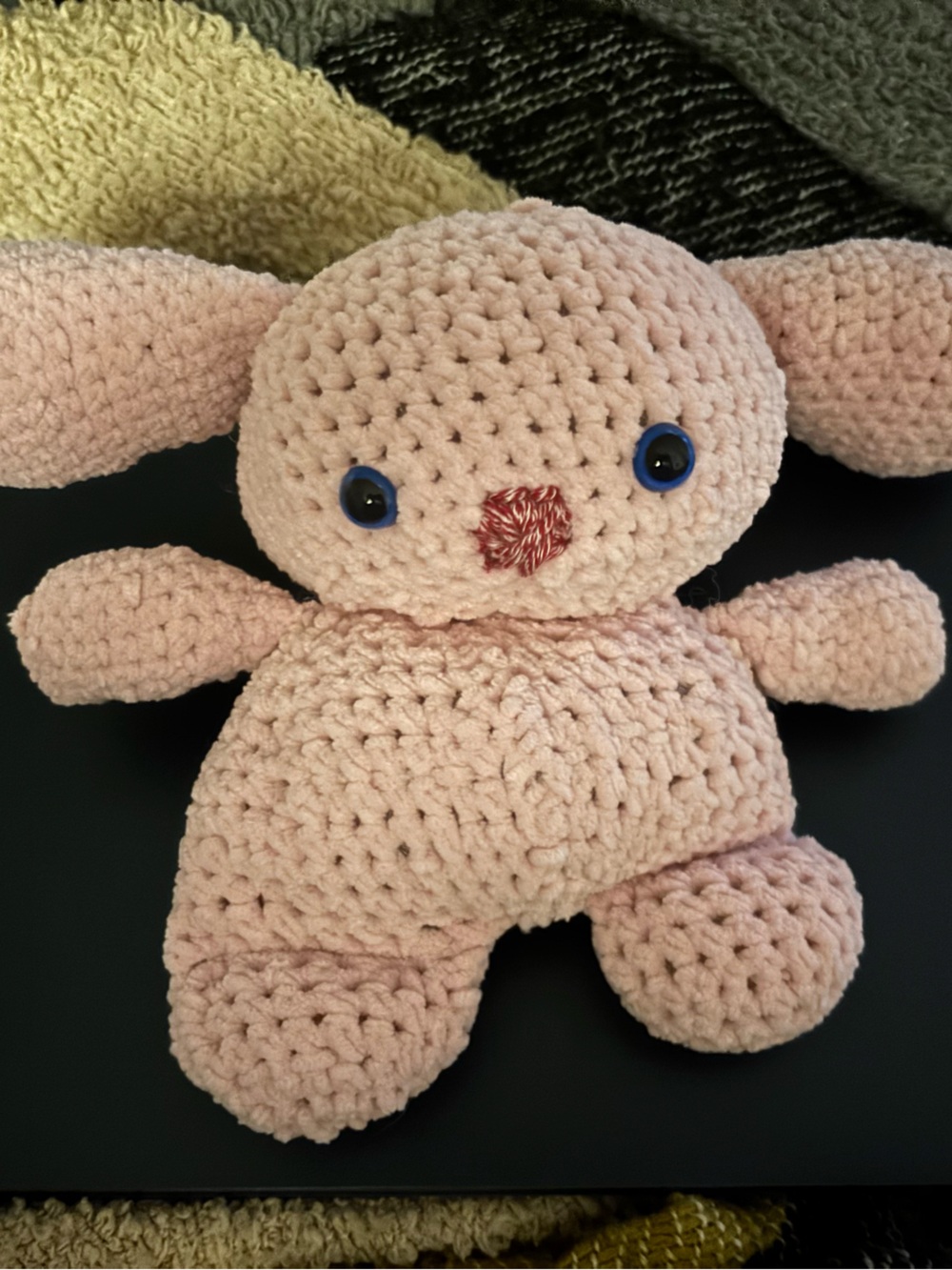 Handmade Crochet Bunny Plush – Ultra Soft Chenille Yarn 🐰🩷